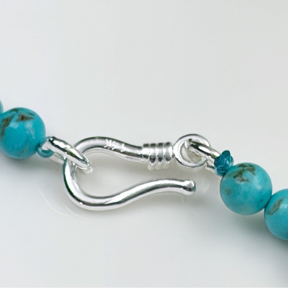 Peridot and Chrysocolla Long Pendant Jewelry Set Lot Turquoise Necklace 925 - Picture 6 of 8